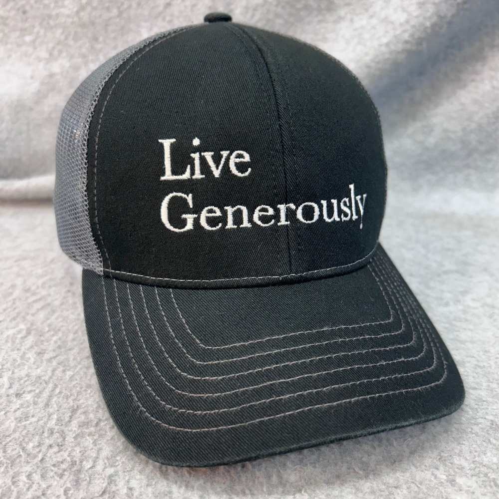 Live Generously Unisex Black Outdoor Cap Trucker Hat Thrivent Snapback OSFM